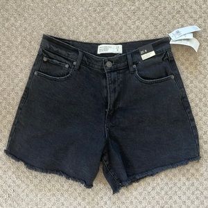 Abercrombie & Fitch high rise jean shorts, black